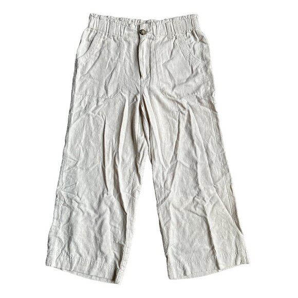 2/$18 SALE! Democracy Wide Leg Pants Womens 8P Elastic Tan Flowing Stretch Baggy - Picture 1 of 10